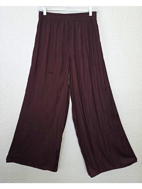 philosophy republic clothing Pants - Philosophy Republic Clothing Womens Brown Pleated Wide-Leg Pull-On Pants Size S